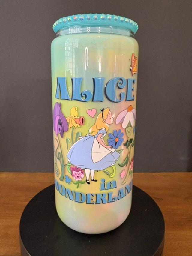 Alice in Wonderland Inspired  - 20 oz Snow Globe Glass Tumbler
