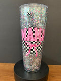 Checkered Mama - 24 oz Acrylic Snow Globe Tumbler