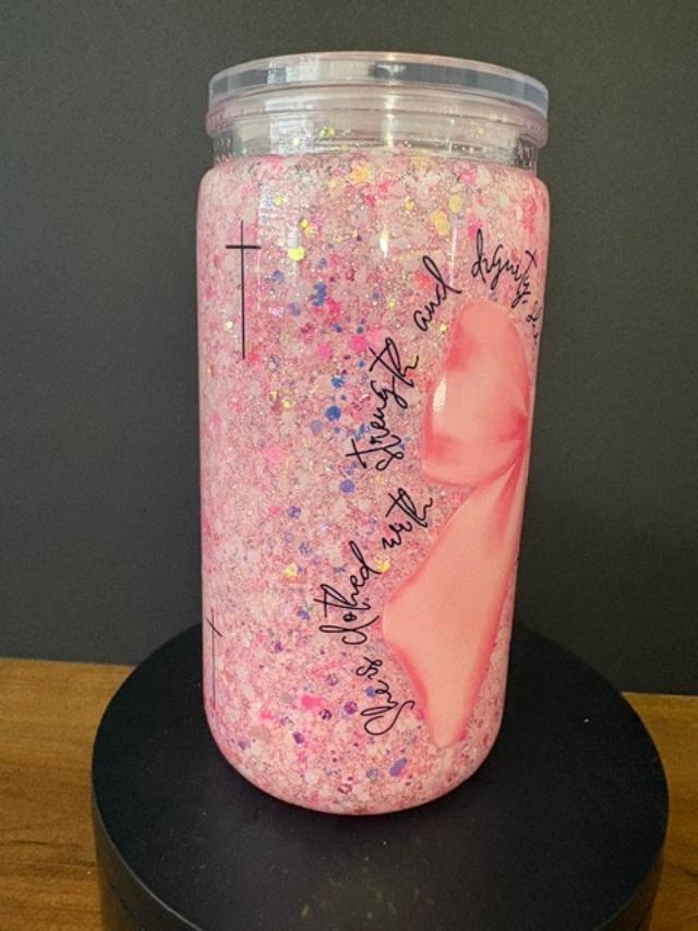 Proverbs 31:25 - 16 oz Snow Globe Tumbler