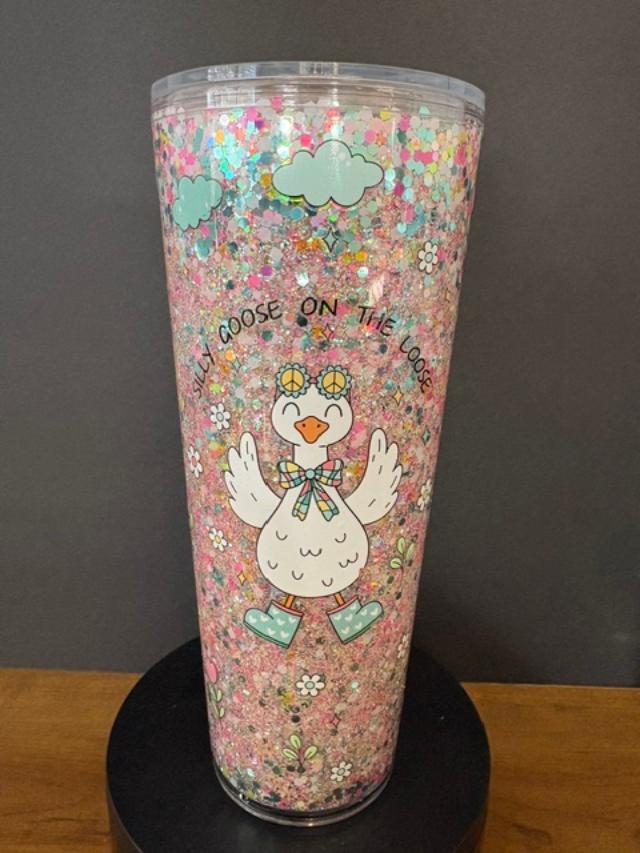 Silly Goose on the Loose - 24 oz Acrylic Snow Globe Tumbler