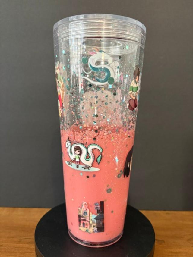 Spirited Away - 24 oz Acrylic Snow Globe Tumbler - Dual Lava
