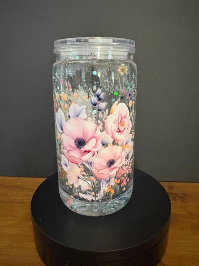 ✝️ Steadfast Love of the Lord – 16 oz Dry Flower & Glitter Lava Cup