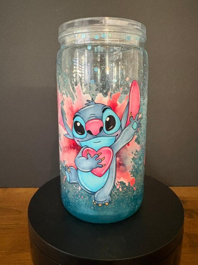 Stitch Inspired – 16 oz Snow Globe Tumbler
