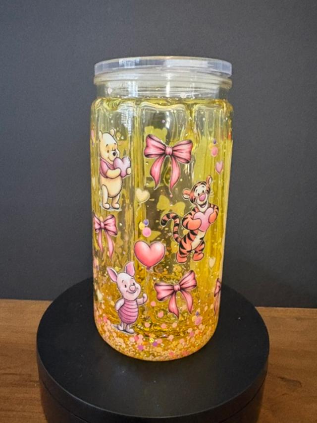 Winnie the Pooh - 16 oz Snow Globe Tumbler – Honey Drip Design